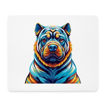 Chinesische Shar Pei Hunderasse Bunte Karikatur Kawaii - Mousepad (Querformat) - Weiß - Vorne