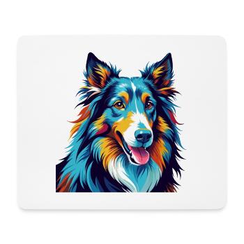 Collie Chien Race Coloré Dessin Animé Kawaii - Tapis de souris (format paysage) - blanc - Devant