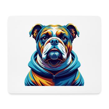 Bouledogue race coloré aquarelle dessin animé Kawaii - Tapis de souris (format paysage) - blanc - Devant