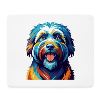 Katalanische Schäferhundrasse Bunte Karikatur Kawaii - Mousepad (Querformat) - Weiß - Vorne