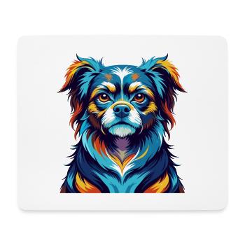 Chien impérial chinois race dessin animé coloré Kawaii - Tapis de souris (format paysage) - blanc - Devant