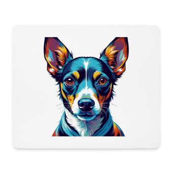 Decker Rat Terrier Chien Race Dessin Animé Kawaii - Tapis de souris (format paysage) - blanc - Devant