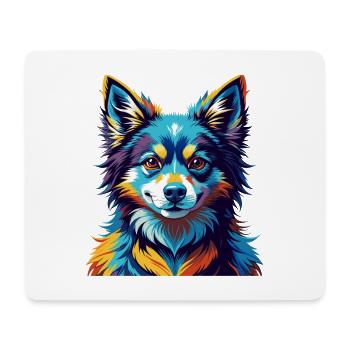 Italien Volpino Chien Race Coloré Dessin Animé Kawaii - Tapis de souris (format paysage) - blanc - Devant