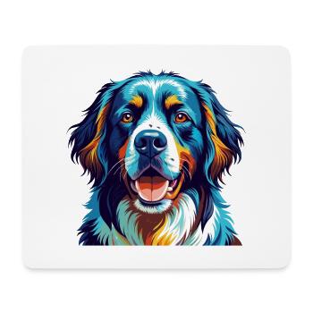 Landseer Chien Race Coloré Dessin Animé Kawaii - Tapis de souris (format paysage) - blanc - Devant