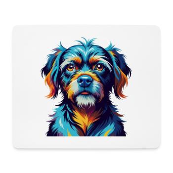 Griffon Bleu de Gascogne Race de Chien Dessin Animé Kawaii - Tapis de souris (format paysage) - blanc - Devant