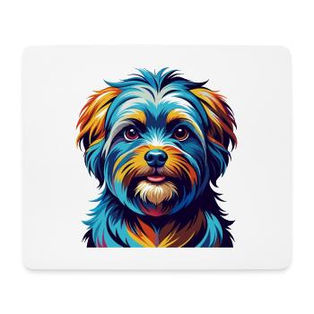 Race de chien maltais Dessin animé coloré Kawaii - Tapis de souris (format paysage) - blanc - Devant