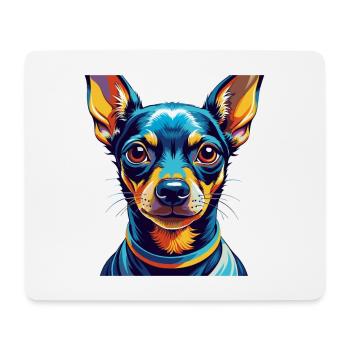 Miniatur Pinscher Hunderasse Cartoon Kawaii - Mousepad (Querformat) - Weiß - Vorne