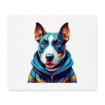 Miniatur Bullterrier Hund Rasse Karikatur Kawaii - Mousepad (Querformat) - Weiß - Vorne
