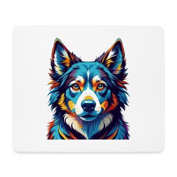 Karelo Finlandais Laïka Chien Race Dessin animé Kawaii - Tapis de souris (format paysage) - blanc - Devant