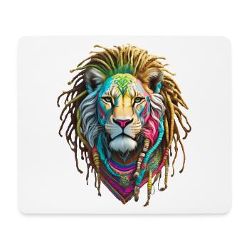 Bunte Afro Löwen und kunstvolle Dreadlocks - Mousepad (Querformat) - Weiß - Vorne