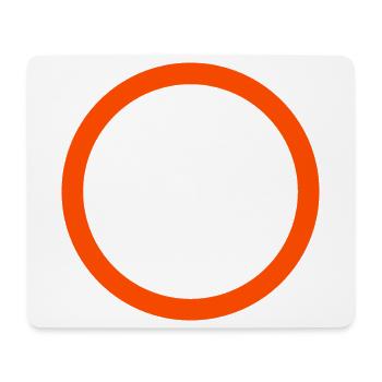 Neonorangefarbenes Kreisemblem - Mousepad (Querformat) - Weiß - Vorne