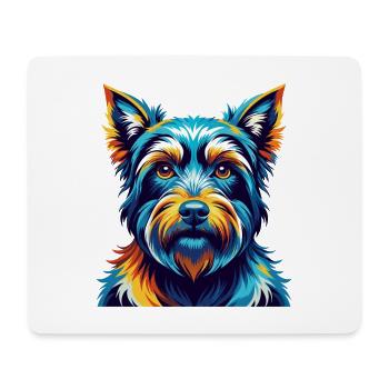 Cesky Terrier Hunderasse Bunte Karikatur Kawaii - Mousepad (Querformat) - Weiß - Vorne