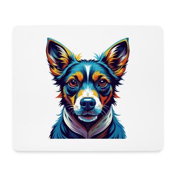 Terrier brésilien race de chien dessin animé Kawaii - Tapis de souris (format paysage) - blanc - Devant