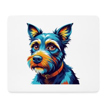 Blue Paul Terrier Chien Race Dessin animé Kawaii - Tapis de souris (format paysage) - blanc - Devant