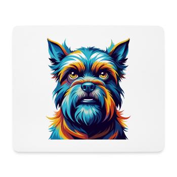 Griffon belge Chien Race Coloré Dessin animé Kawaii - Tapis de souris (format paysage) - blanc - Devant