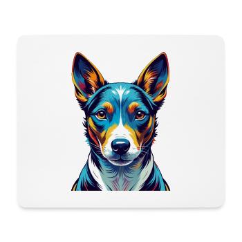 Basenji Dog Breed Colorful Cartoon Kawaii - Mouse Pad (horizontal) - white - Front