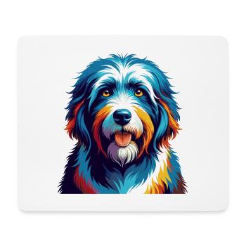Old English Sheepdog Breed Colorful Cartoon Kawaii - Mouse Pad (horizontal) - white - Front