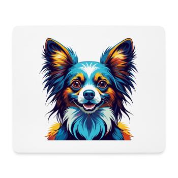 Papillon Chien Race Coloré Dessin Animé Kawaii - Tapis de souris (format paysage) - blanc - Devant