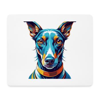 Rampur lévrier chien race coloré dessin animé Kawaii - Tapis de souris (format paysage) - blanc - Devant