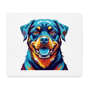 Rottweiler Chien Race Coloré Dessin Animé Kawaii - Tapis de souris (format paysage) - blanc - Devant