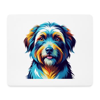 Chien de berger des Pyrénées race Dessin animé coloré Kawaii - Tapis de souris (format paysage) - blanc - Devant