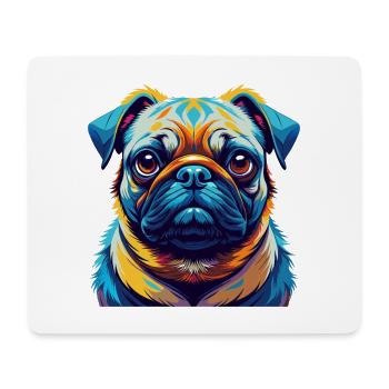 Mops Hund Rasse Buntes Aquarell Karikatur Kawaii - Mousepad (Querformat) - Weiß - Vorne