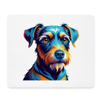 Patterdale Terrier Dog Breed Cartoon Kawaii - Mouse Pad (horizontal) - white - Front
