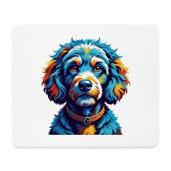 Caniche Chien Race Coloré Dessin Animé Kawaii - Tapis de souris (format paysage) - blanc - Devant