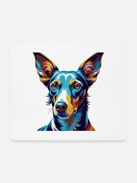 Podenco Ibizenco Hunderasse Bunte Karikatur Kawaii - Mousepad (Querformat) - Weiß