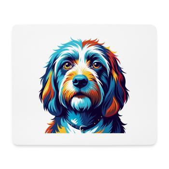 Petit Basset Griffon Vendéen Hunderasse Karikatur - Mousepad (Querformat) - Weiß - Vorne