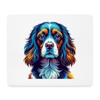 Russian Spaniel Dog Breed Colorful Cartoon Kawaii - Mouse Pad (horizontal) - white - Front