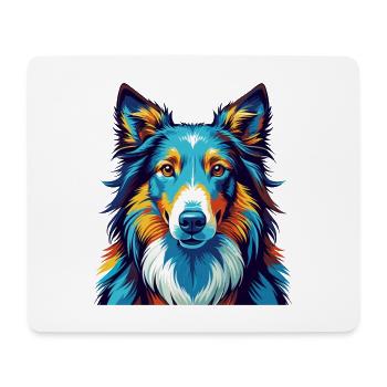 Rough Collie Dog Breed Colorful Cartoon Kawaii - Mouse Pad (horizontal) - white - Front