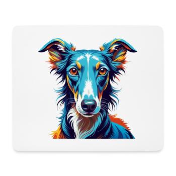 Lévrier polonais Chien race Coloré Dessin animé Kawaii - Tapis de souris (format paysage) - blanc - Devant