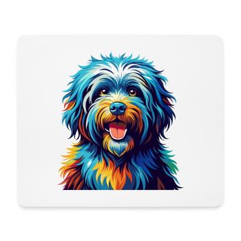 Puli Chien Race Coloré Aquarelle Dessin Animé Kawaii - Tapis de souris (format paysage) - blanc - Devant