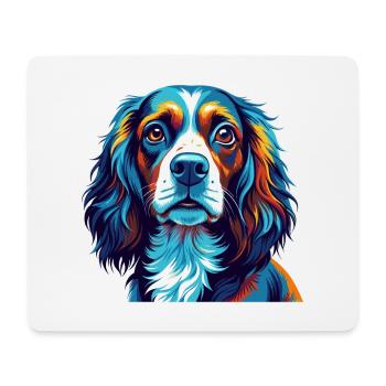 Pont Audemer Epagneul Chien Race Dessin Animé Kawaii - Tapis de souris (format paysage) - blanc - Devant
