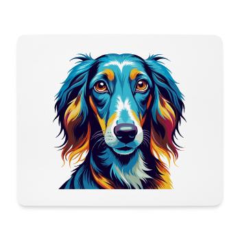 Saluki Dog Breed Colorful Cartoon Kawaii - Mouse Pad (horizontal) - white - Front