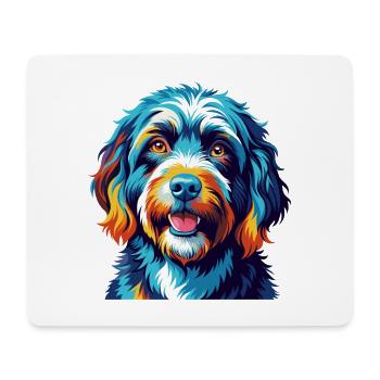 Portuguese Water Dog Breed Colorful Cartoon Kawaii - Mouse Pad (horizontal) - white - Front