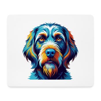 Spinone Italiano Race de chien Dessin animé coloré Kawaii - Tapis de souris (format paysage) - blanc - Devant