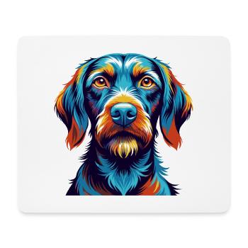 Fil de fer Vizsla race de chien dessin animé Kawaii - Tapis de souris (format paysage) - blanc - Devant