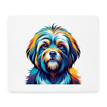 Tibetische Kyi Apso Hunderasse Bunte Karikatur Kawaii - Mousepad (Querformat) - Weiß - Vorne