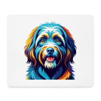 Tibetan Terrier Dog Breed Colorful Cartoon Kawaii - Mouse Pad (horizontal) - white - Front