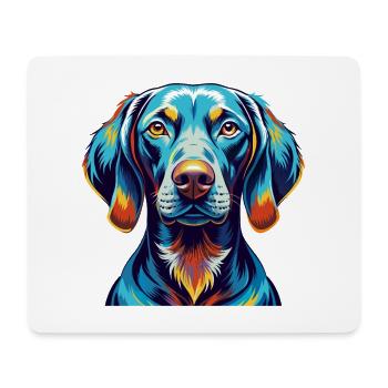 Braque de Weimar Chien Race Coloré Dessin Animé Kawaii - Tapis de souris (format paysage) - blanc - Devant