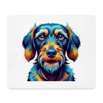 Wirehaired Dachshund Dog Breed Cartoon Kawaii - Mouse Pad (horizontal) - white - Front