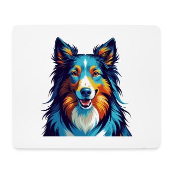Scotch Collie Chien Race Coloré Dessin animé Kawaii - Tapis de souris (format paysage) - blanc - Devant