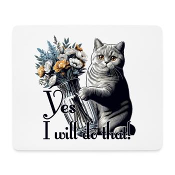 BKH Britisch Kurzhaar Katze Vase umkippen Geschenk - Mousepad (Querformat) - Weiß - Vorne