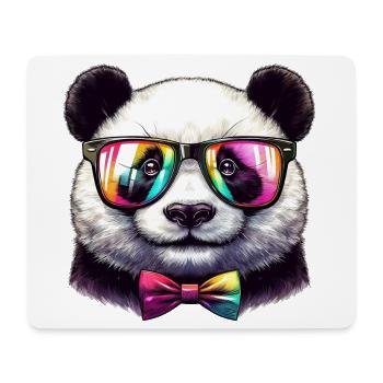 Panda with Glasses and Bow Tie - Mouse Pad (horizontal) - white - Front