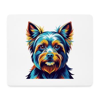 Silky Terrier Chien Race Coloré Dessin Animé Kawaii - Tapis de souris (format paysage) - blanc - Devant