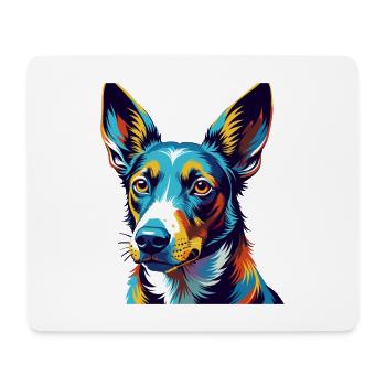 Podenco Canario Dog Breed Colorful Cartoon Kawaii - Mouse Pad (horizontal) - white - Front