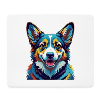 Pembroke Welsh Corgi Chien Race Dessin animé Kawaii - Tapis de souris (format paysage) - blanc - Devant