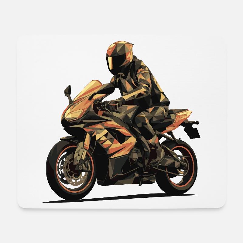 Der Biker - Mousepad (Querformat) - Weiß